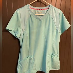 Heat and Soul Aqua V-Neck Scrub Top